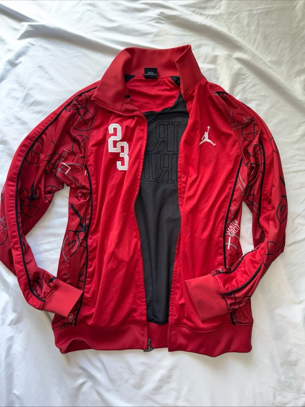 Jordan Red Men's Bomber Jacket with 23 & Jumpman Logos
